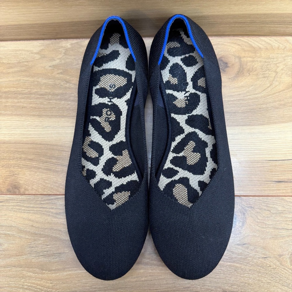 Rothys Round Toe Flats Womens 12.5 Black Slip On Comfort Shoes
